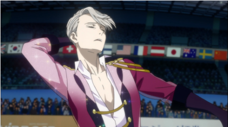 Yuri On Ice Viktor Nikiforov Purple Cosplay Costume2 - Viktor X Yuuri Lemon (466x550), Png Download