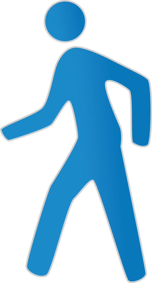 Pedestrian-blue - Pedestrian Png (517x963), Png Download