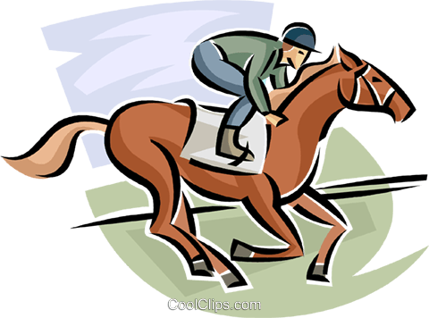 Horse Race Royalty Free Vector Clip Art Illustration - Horse Racer Clip Art (480x356), Png Download
