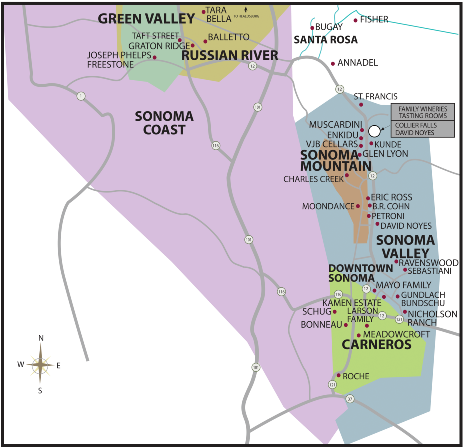 Winery Dogs Of Napa Valley Sonoma Oregon Central California - Map (472x459), Png Download