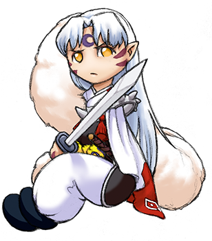 Sesshoumaru - Sesshomaru Chibi Png (350x400), Png Download