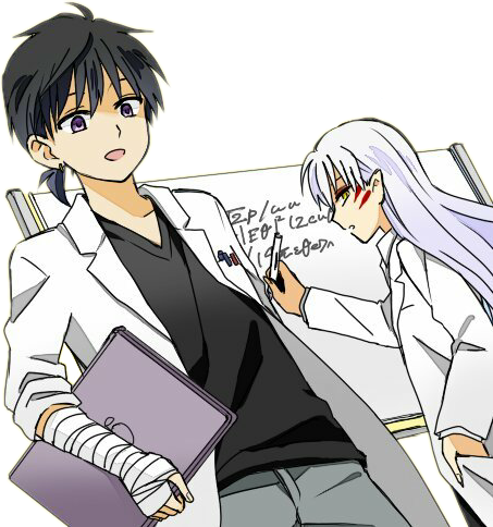 Sesshomaru And Miroku (453x484), Png Download
