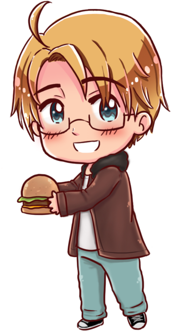 Hetalia Chibi America Transparent (800x875), Png Download