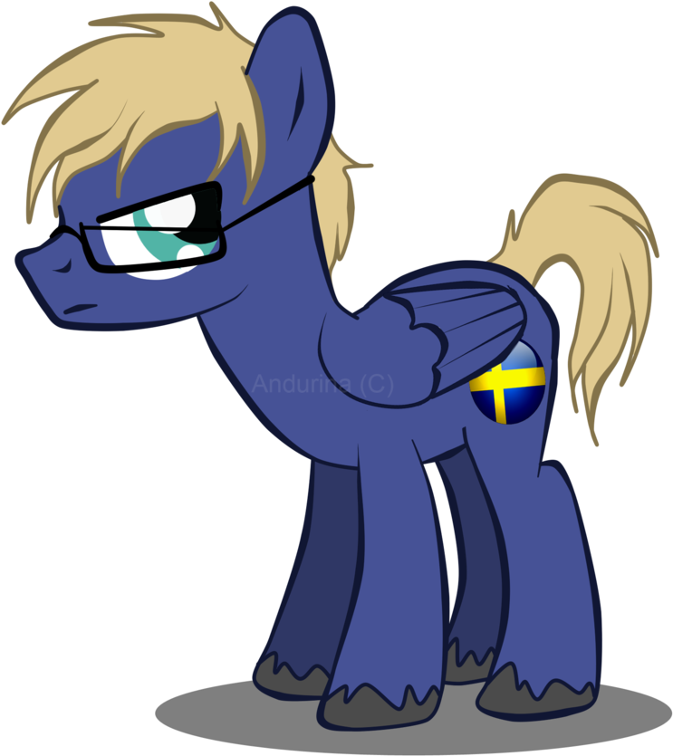 Dvixie, Flag, Glasses, Hetalia, Nation Ponies, Ponified, - My Little Pony Sweden (1024x1024), Png Download