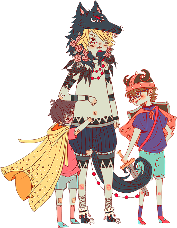 Koushuu, Eijun & Kazuya Fantasy Au - Internet Forum (711x907), Png Download