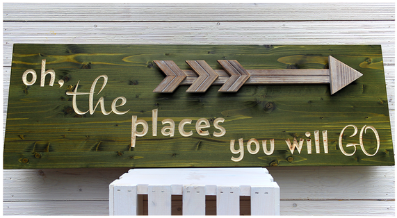 Oh The Places You Will Go Sign - Child (600x347), Png Download