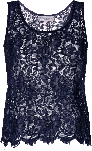 Yves Saint Laurent Vintage Lace Tank Top - Shirt (500x500), Png Download