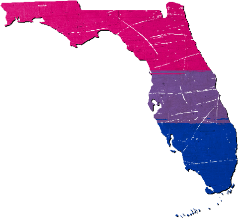 Florida Silhouette Bisexual Pride Flag - Florida Vector (500x500), Png Download