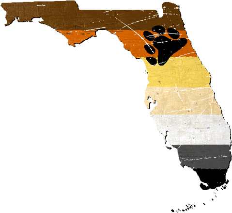 Florida Silhouette Bear Pride Flag - Florida Bear Pride Flag Tshirt (500x500), Png Download