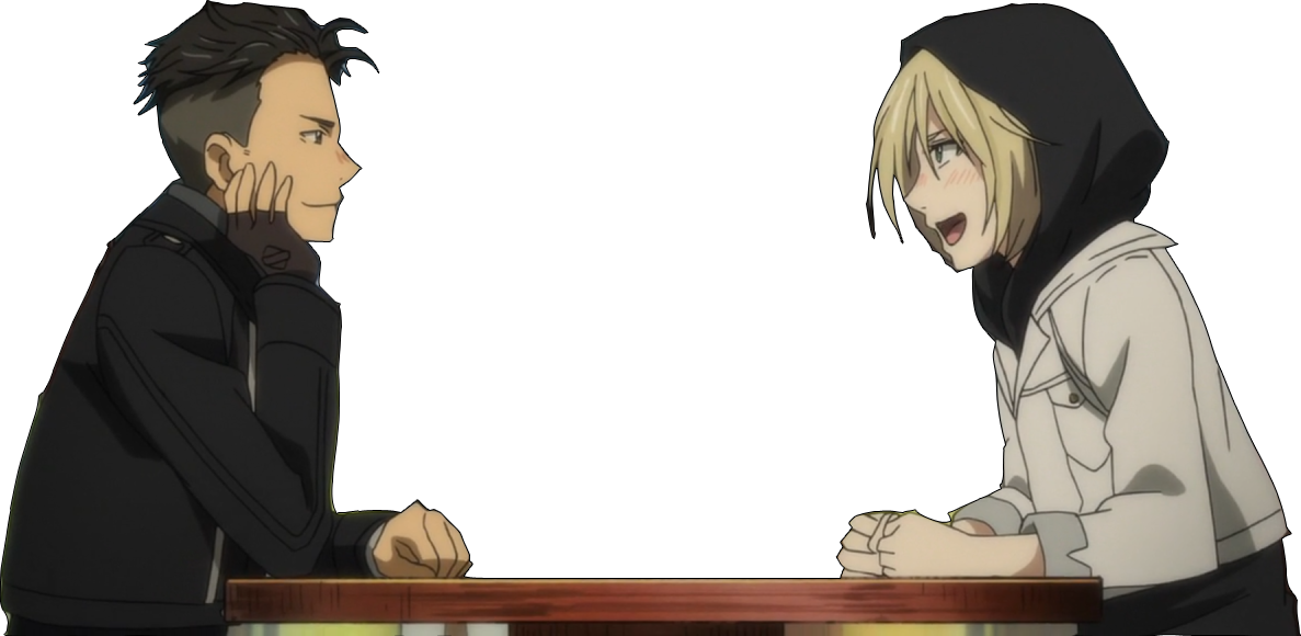 Have A Transparent Otabek And Yurio For All Of Your - Anime Spying On Date (1187x580), Png Download