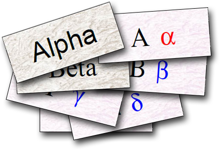 Greek Alphabet Cards (464x313), Png Download