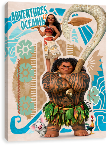 Adventures In Oceania - Vaiana - Vaiana & Maui Poster (500x500), Png Download