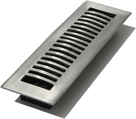 2″x10″ Contemporary Solid Brass Floor Register Aluminum - Aluminium (576x506), Png Download