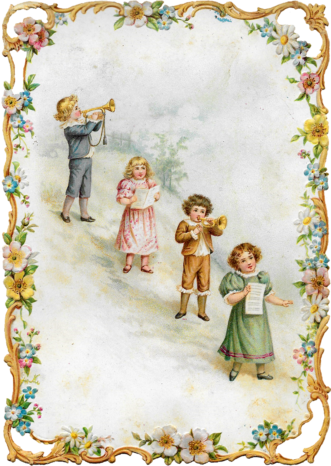 Printable Victorian Card Design Download - Christmas Day (1157x1600), Png Download