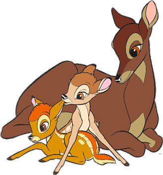 Disney - - Bambi And His Mom (342x357), Png Download