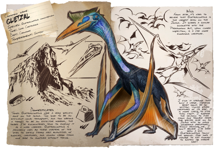 Quetzal - Ark Biggest Flying Dino (800x532), Png Download