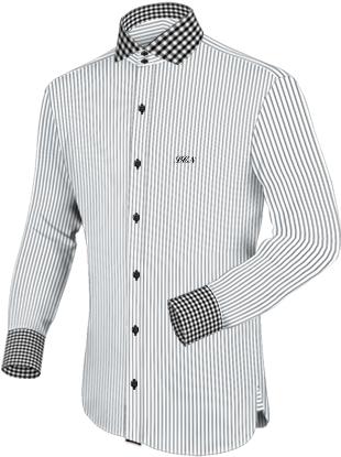 Mens Casual Stylish Checker Pattern Patched Dress Shirts - Shirt 3d Png (340x420), Png Download