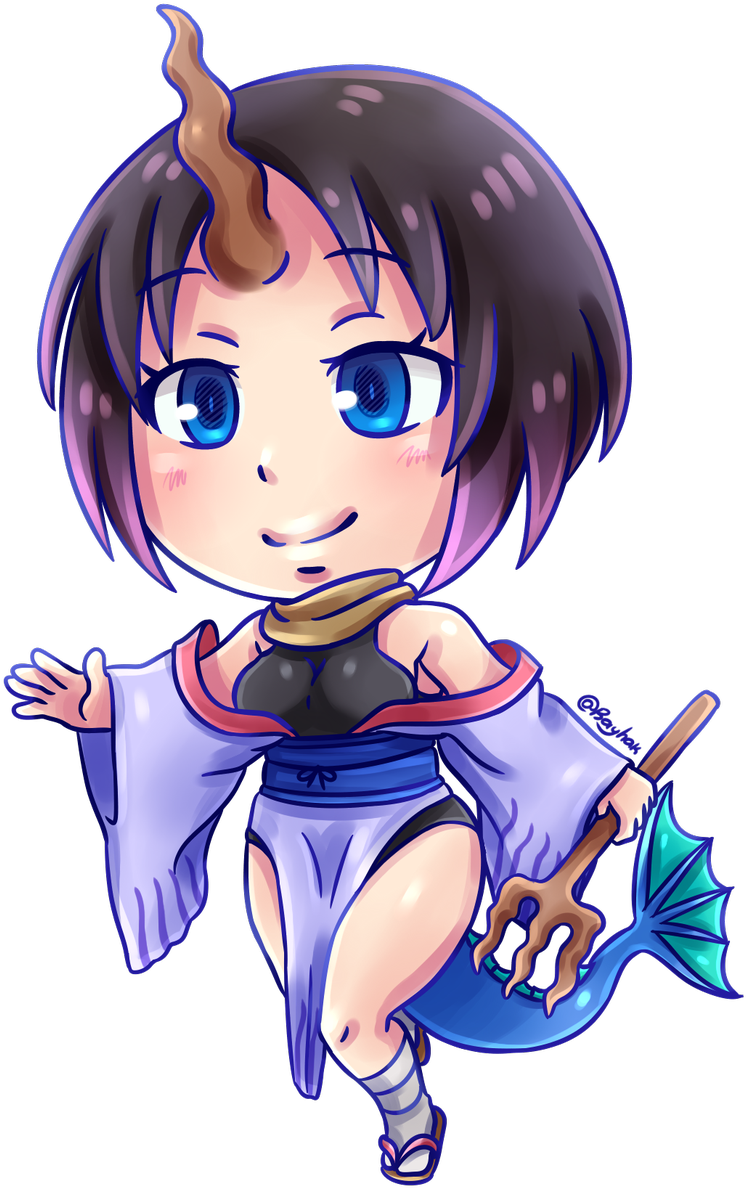 #kobayashi #chibi #lucoa #tohru #elma #kanna #anime - Elma Chibi (800x1200), Png Download