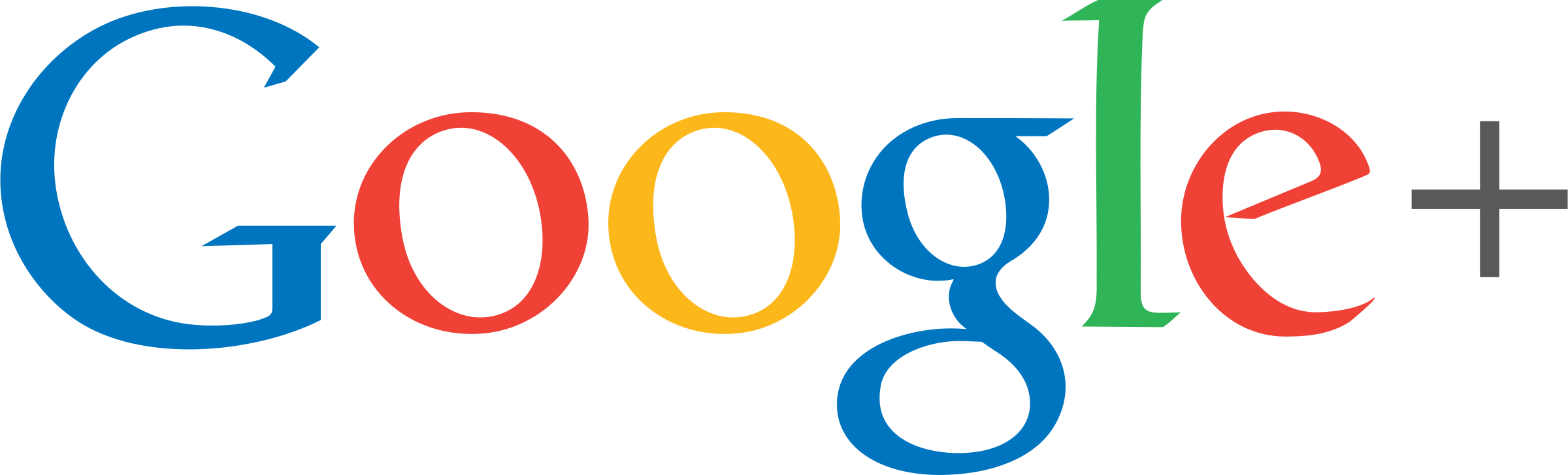 Google Plus Logo Png Transparent - Google Plus Png Transparent (2400x728), Png Download