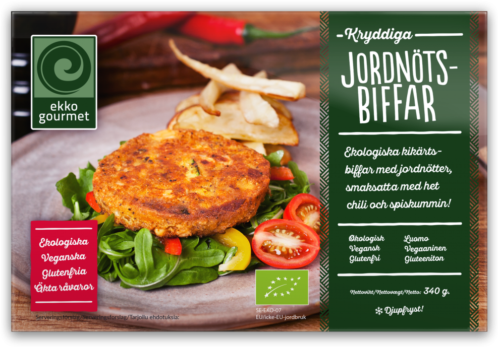 Jordnotsbiffar - Ekko+gourmet+ab Ekko Gourmet Spicy Peanut Burger (jordnotsbiffar) (1024x717), Png Download