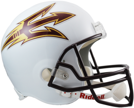Arizona State Sun Devils Ncaa Replica Full Size Helmet - Riddell Arizona State Sun Devils White Replica Fullsize (475x429), Png Download