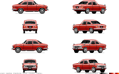 Mazda Familia Pixel Car - Mazda Familia 1200 Coupe (480x326), Png Download