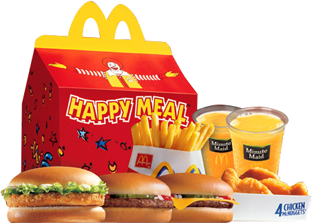Burger Clipart Happy Meal - Happy Meal Mcdonald Png (468x338), Png Download