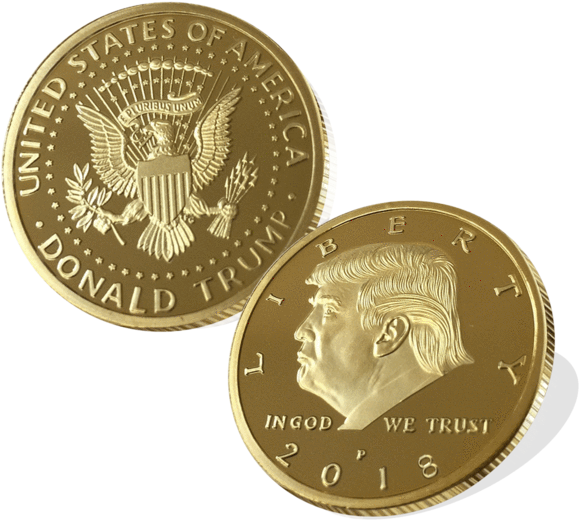 Donald Trump Gold Coin (600x600), Png Download