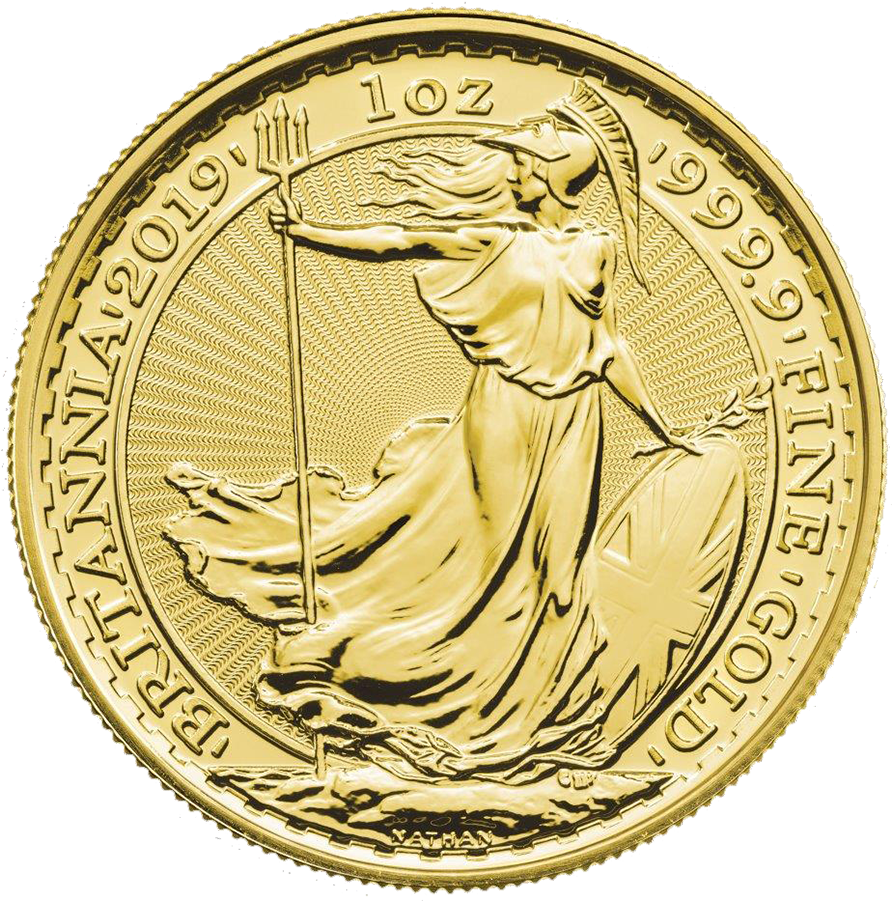 2019 Uk Britannia 1oz Gold Coin - Britannia Gold Coin 2014 (900x900), Png Download