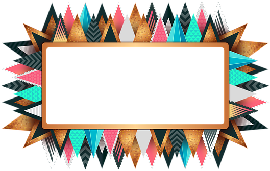 Rectangle Frame Colorful Design Decorative - Persegi Png (536x340), Png Download