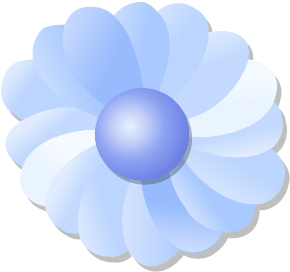 Blue Flower Png Clip Arts - Vector Graphics (600x600), Png Download