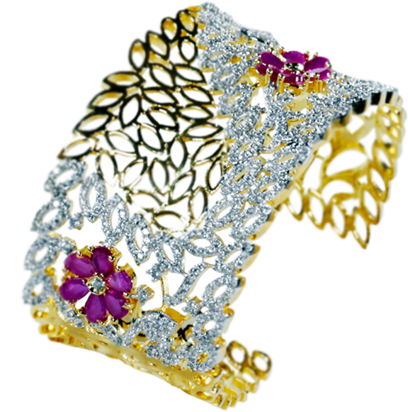 American Diamond Bangle - Ad Jewellery Bangles Png (600x600), Png Download