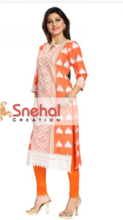 Sale Cotton Kurti Cotton Kurti - Kurti Top (500x717), Png Download