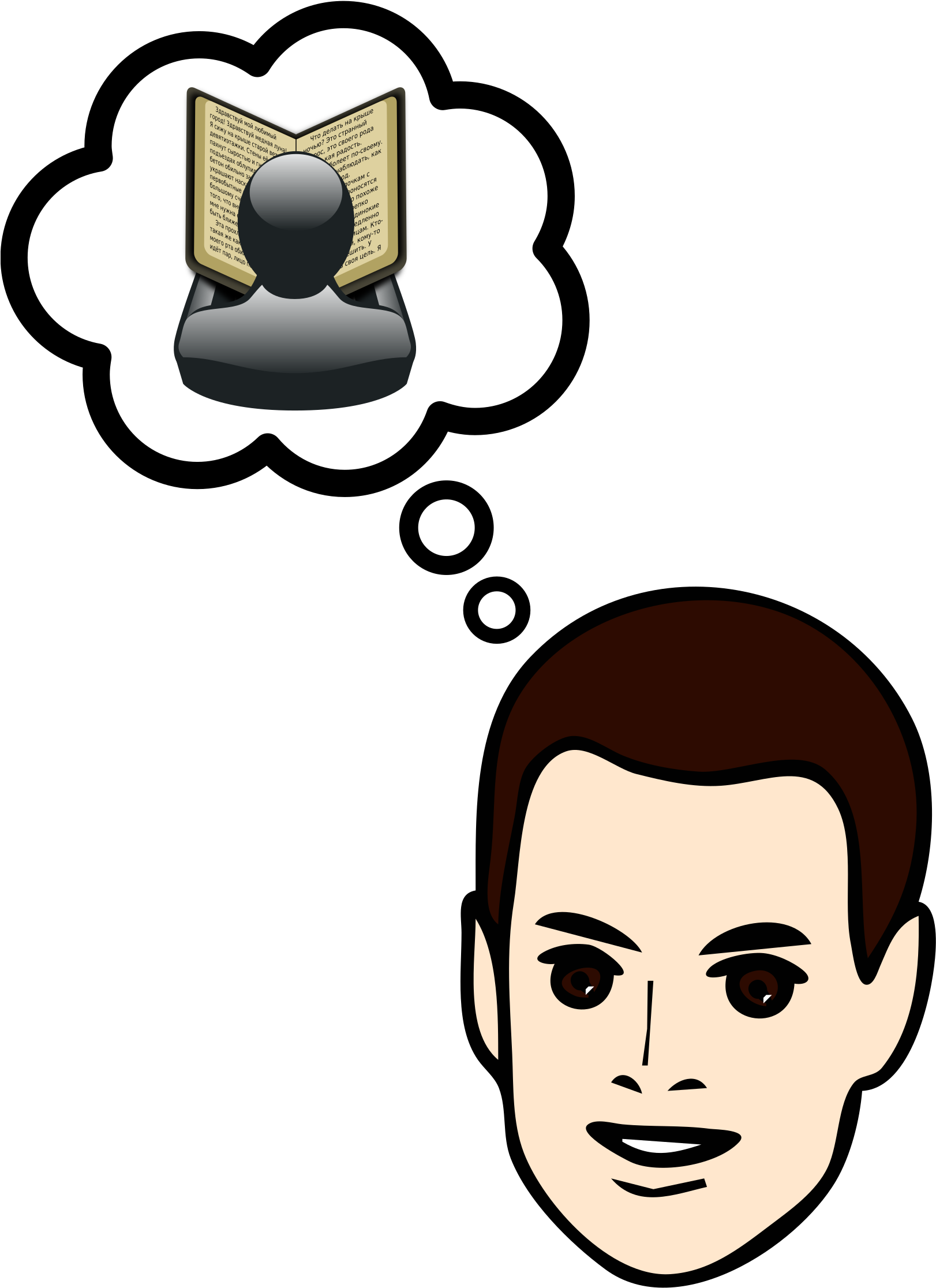 This Free Icons Png Design Of Thinking About Reading (1733x2400), Png Download