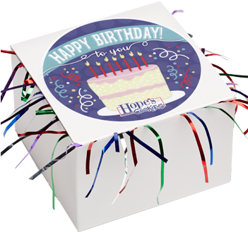 Birthday Cookie Gift Box With Tinsel - Gift (350x350), Png Download