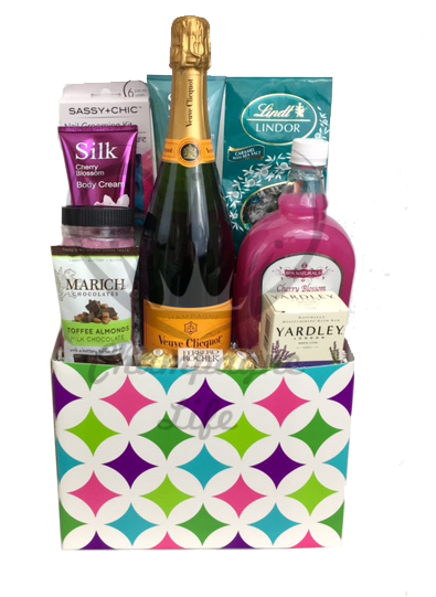 Veuve Clicquot Bubble Bath Gift Basket - Bachelorette Gift Basket (480x640), Png Download