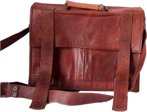 13 Inch Leather Laptop Shoulder Bag - Messenger Bag (538x436), Png Download