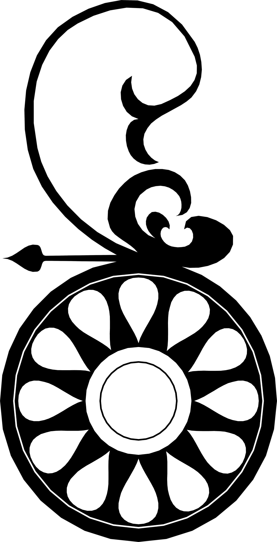 Design White Floral Design Png - Floral Design Black And White Png (958x1874), Png Download