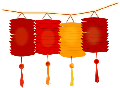 Chinese Lanterns Clip Art (400x400), Png Download