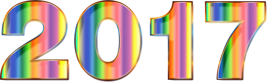 Typography New Year Logo Art Color - 2017 New Year No Background (1107x340), Png Download