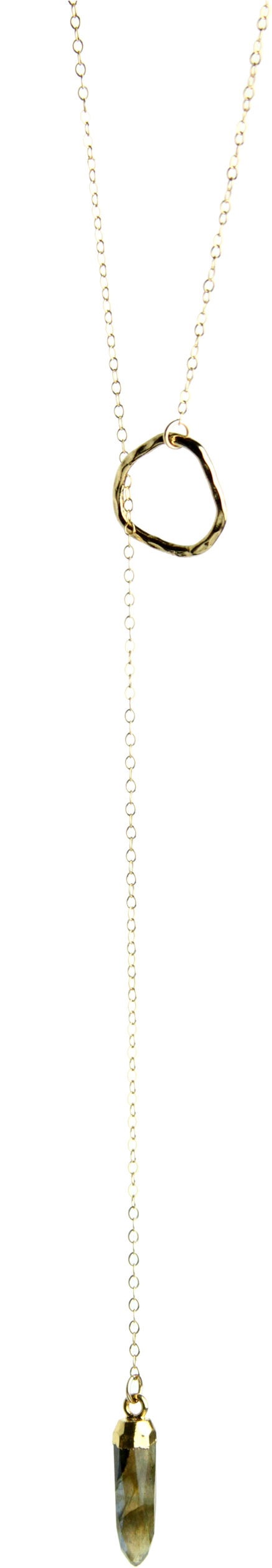 Gemstone Point Lariat Necklace In Labradorite - Pendant (2700x2700), Png Download