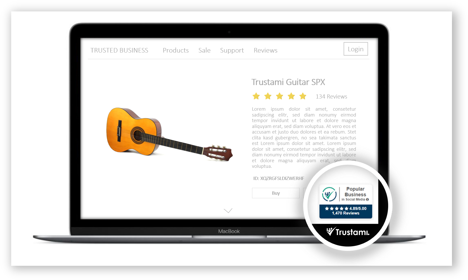 Trust Badge Example English - Acustic Guitar Ornament (oval) (1864x1125), Png Download