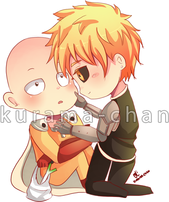Jpg Freeuse One Punch Man X Genos By Kurama - One Punch Man Saitama And Genos Chibi (702x800), Png Download