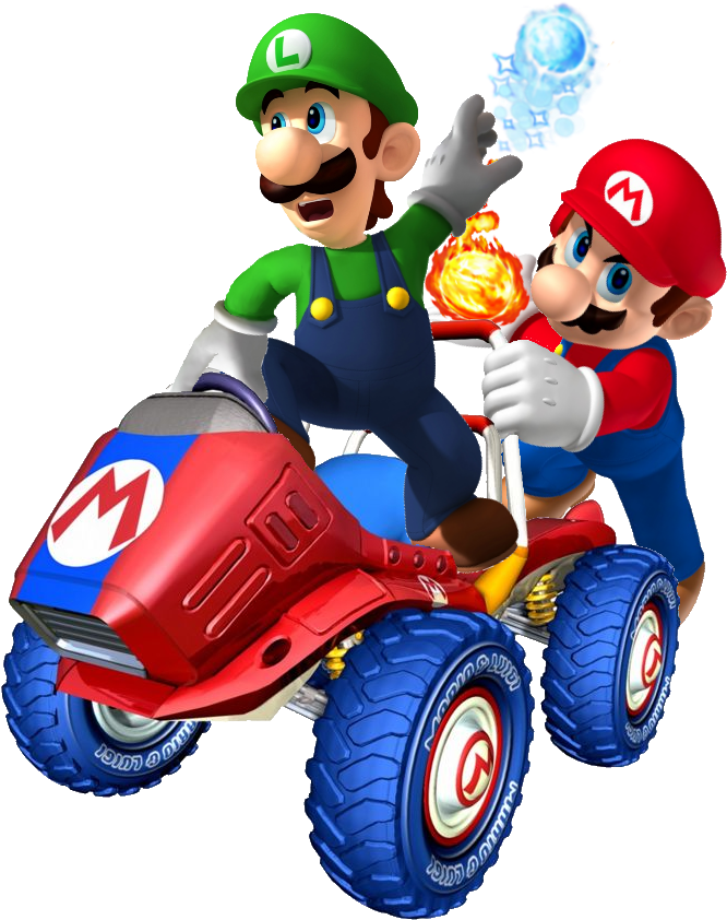 Image Mktr Mario And Luigi Png Fantendo, The Video - Mario Kart Double Dash Luigi (414x480), Png Download