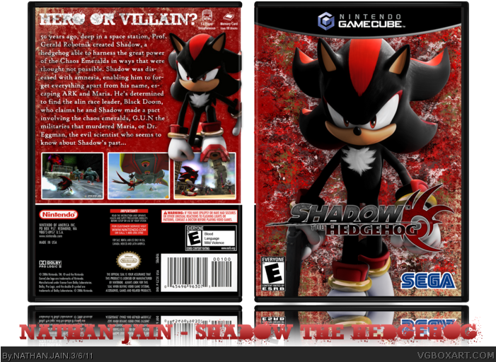Shadow The Hedgehog Box Art Cover - Sega Shadow Sonic Hedgehog Dog Tag Pendant Necklace (700x520), Png Download