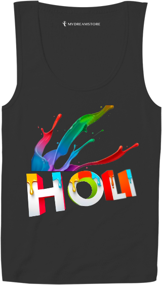 Happy Holi - Active Tank (530x630), Png Download