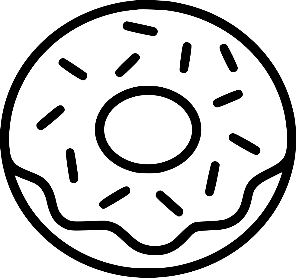 Png File Svg - Donut Black And White (980x920), Png Download