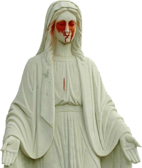 Visit - Virgin Mary Black Eye (595x677), Png Download