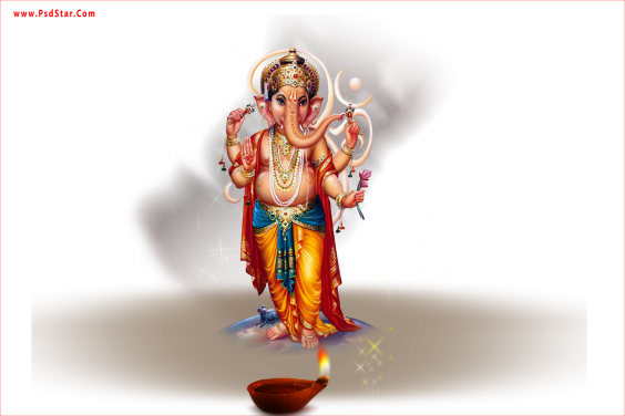 God Ganesh Standling Bless Photo (564x376), Png Download