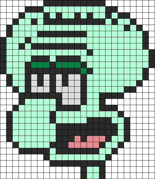 Squidward Perler Perler Bead Pattern / Bead Sprite - Central City Brewing Co Ltd (526x610), Png Download